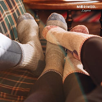 MERIWOOL Merino Wool Hiking Socks for Men and Women – 3 Pairs Midweight Cushioned – Warm n Breathable - color: Cloud, size: Small-Medium