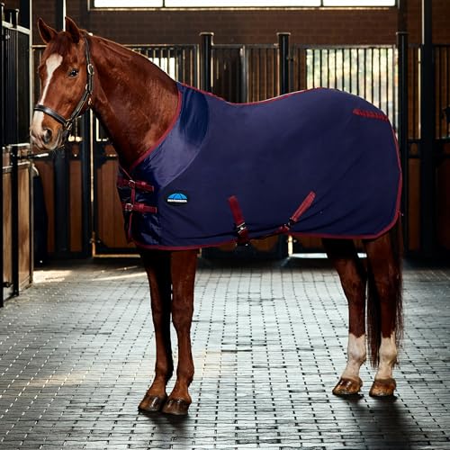 WeatherBeeta Anti-Static Fleece Cooler Standard Neck - color: Navy/Burgundy, size: 84"