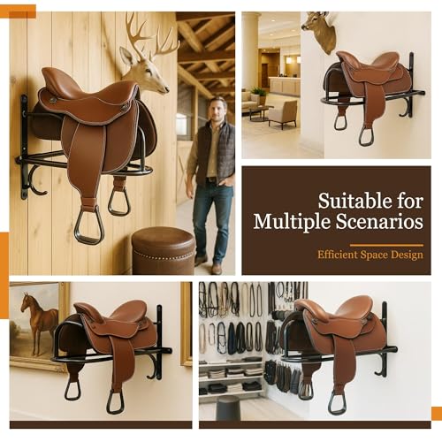4Pcs Saddle Rack Wall Mounted 22.3 x 11.1 x 8.6 Inch for Horse - size: 4Pieces