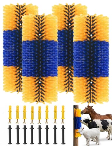 Livestock Scratching Brush 4 Pack, Itch Relief Goat Scratching Post - size: 4 pack