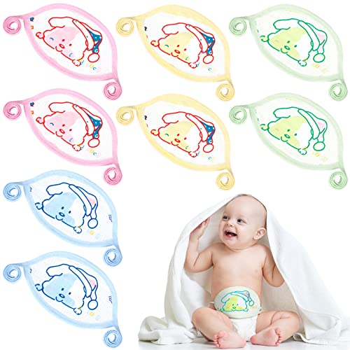 Zhanmai 8 Pcs Newborn Infant Belly Wrap Comfort Cotton Umbilical Cord Cover Band Cartoon Soft Baby Belly Band Newborn Navel Belt for Protection Abdomen Baby Boy Girl Gifts 0-12 Months, 4 Styles (Dog) - color: Dog