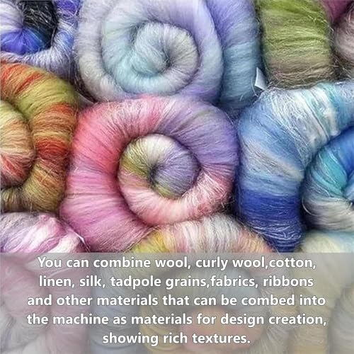 Manual Wool Felt Drum Carder, Wool Carding Machine, Fast Color Mixing, Combing, for DIY Wool Felt, Handicraft Enthusiasts