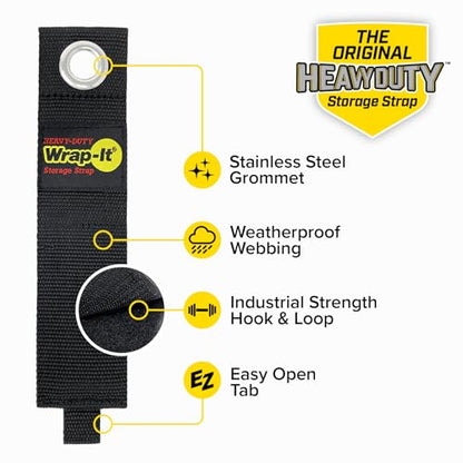 Heavy-Duty Wrap-It Storage Straps, 17-inch (6 Pack) - size: 17" (6-Pack)