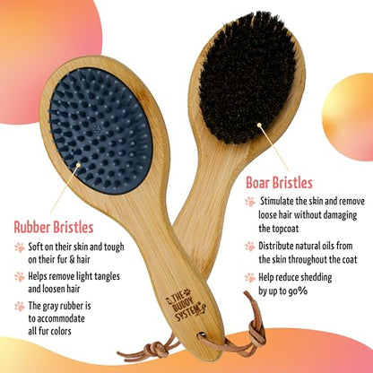 The Buddy System - Combo Bristle Pet Brush, 2-in-1 Brush