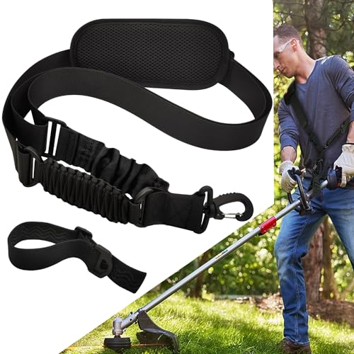 NeJesZoe Trimmer Strap Upgraded for Weed Shoulder Strap Easy Release Brush Cutter Harness Blower Strap Universal Compatible with EGO/Greenworks/DEWALT String Trimmers, Leaf Blower, Shrub Trimmer
