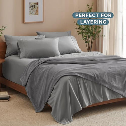 Bare Home Fleece Blanket Luxury Microplush (Full/Queen, Grey) - color: 02 - Grey, size: Full/Queen