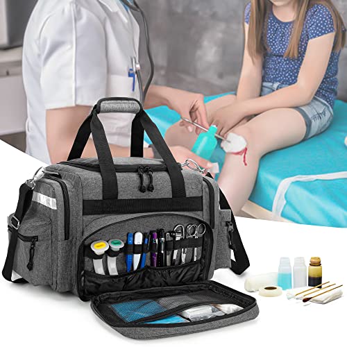Damero Professional Medical Bag Empty, First Responder Trauma Bag, Gray - color: Gray