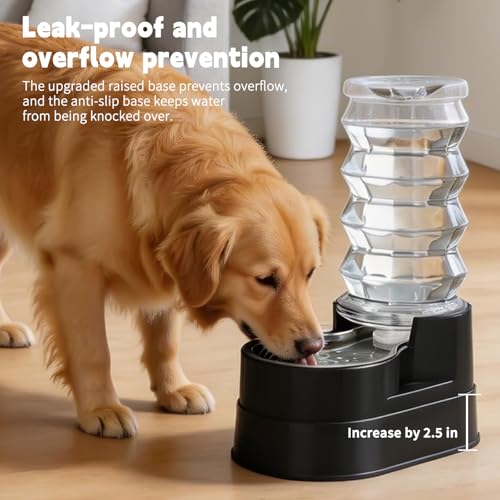 RIZZARI 8L Elevated Dog Waterer: Comfort Height Design - color: Classic Black, size: 8L