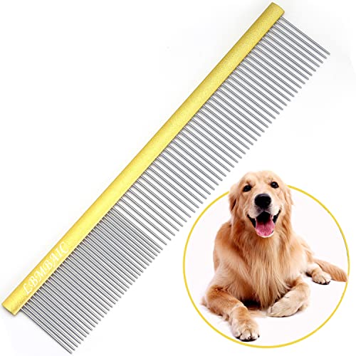 10inches Large Dog Combs for Grooming Shedding Tangles Mats. - color: gold, size: Large