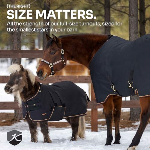 Mini Horse Turnout Blanket, 300g Heavyweight Waterproof, 46 in, Navy - color: (Navy), size: 46"