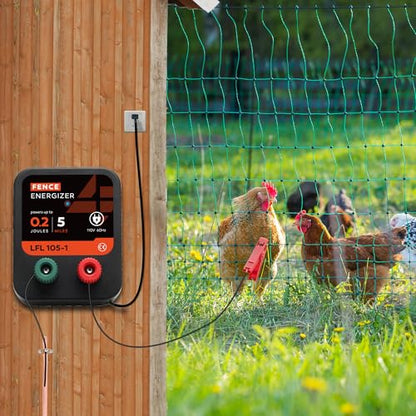 Electric Fence Charger, Electric Fence Energizer 0.2 Joule Ac Powered - size: 105-1
