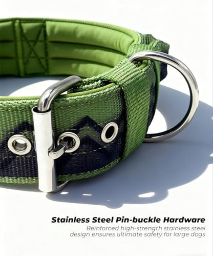 Dog Collar for Large Dogs,2 in Wide Heavy Duty,Pressure-Relief Padded, C-M - color: Night Jungle, size: M