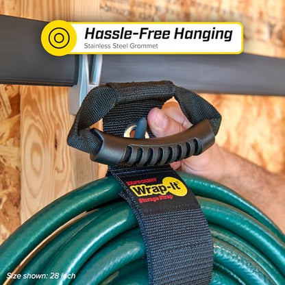 Easy-Carry Wrap-It Storage Straps - 36” (2-Pack) Black with Grommet - color: Black, size: 36" (2 Pack) with Grommet