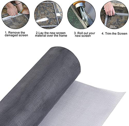 Fiberglass Window Screen Roll 72" x 100' Continuous Roll UV Protection Install and Repair Door and Window Screen(72" x 100', Black) - color: Black, size: 72" x 100'