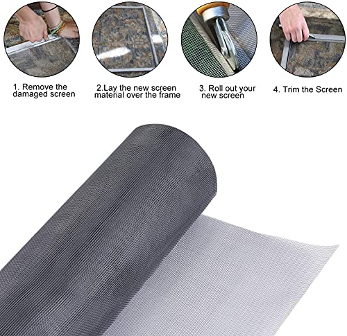 Fiberglass Window Screen Roll 84" x 100' Continuous Roll UV Protection Install and Repair Door and Window Screen(84" x 100', Black) - color: Black, size: 84" x 100'