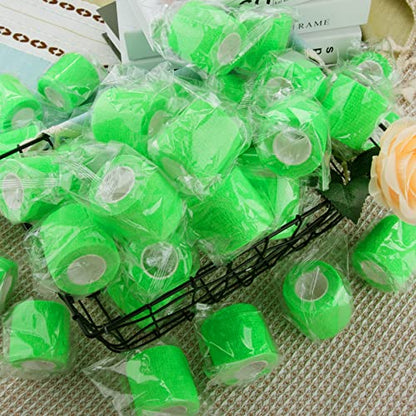 BQTQ 40 Rolls Self Adhesive Bandage Wrap 2 inch Self Adherent Tapes(Green) - color: Neon Green, size: 2 Inch