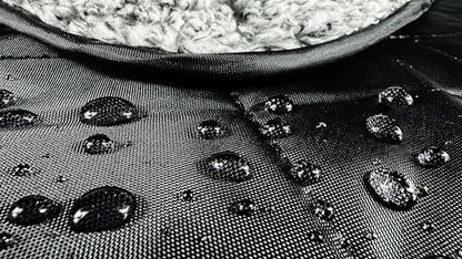 DOWN UNDER OUTDOORS Waterproof 350 GSM Fleece or Sherpa Stadium Blanket - color: Black/Heather Grey