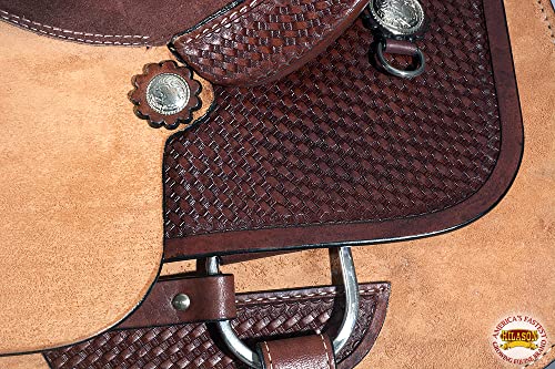 HILASON Dark Brown Western Roping Saddle Hand Tooled