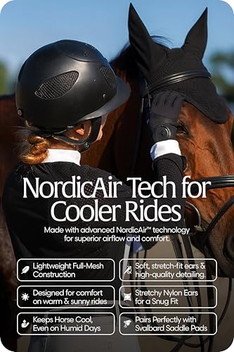 Equinavia Svalbard NordicAir™ Tech Ear Net - Black/Black - Horse - color: Black/Black