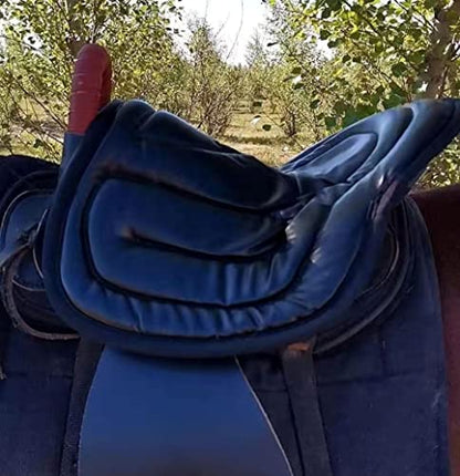 Saddle Tush Cushion Western Long Saddle Pad Horse Riding Seat Saddle Cushion Pad - color: BLUE
