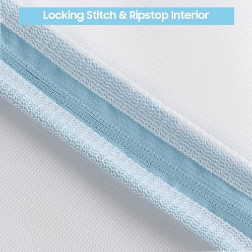 4 Pack Large Fine Mesh Laundry Bags for Delicates, 2pcs 24" x 24" & 2pcs 20" x 24" Extra Large Washing Machine Bags with Auto-Lock Zipper, Protective Wash Bag for Bedding Garments Travel Storage