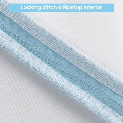 4 Pack Large Fine Mesh Laundry Bags for Delicates, 2pcs 24" x 24" & 2pcs 20" x 24" Extra Large Washing Machine Bags with Auto-Lock Zipper, Protective Wash Bag for Bedding Garments Travel Storage