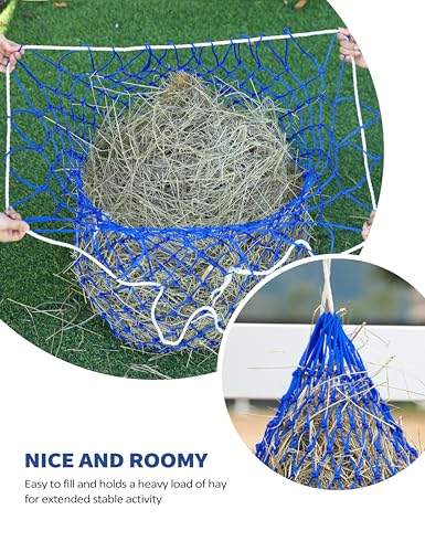 Harrison Howard Slow Feed Hay Net Horse 2 Pcs Horse Feeding Supplies Blue 40" Length with 2" Holes