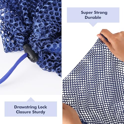 3Pcs Mesh Laundry Bags Washing Machine Mesh Wash Bags Jumbo for Delicates Clothes,Bed Linen,Toys with Drawstring Closure Sturdy(3 XXLarge 28 x 26 Inches, Blue) - color: Blue, size: Jumbo 3 pcs