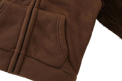 Toddler Winter Coats Baby Boys Girls Fuzzy Sherpa Fleece Jackets - color: Z-coffee, size: 1-2T