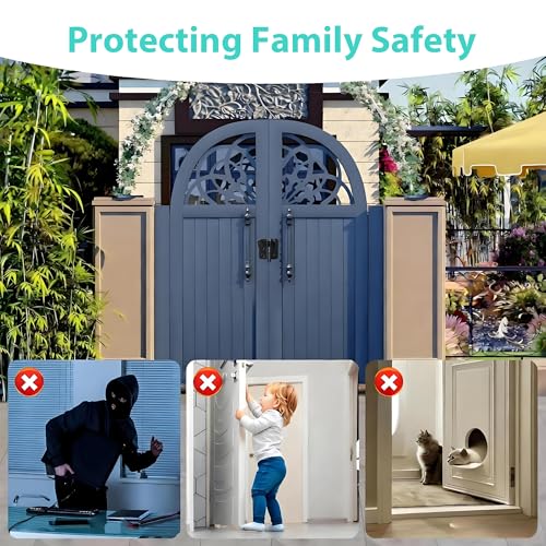 Flip Gate Latch with Padlock Hole, SUS304 Stainless Steel Safety Interior Door Lock Shed Barn Fence Garage, Matte Black, Large Size, AMS2002-B - size: Large