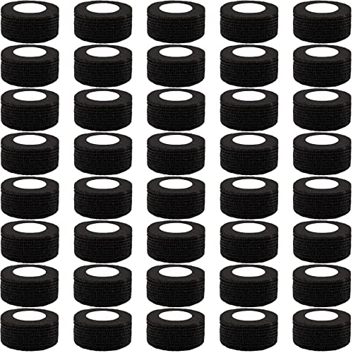 BQTQ 40 Rolls Self Adhesive Bandage Wrap 1 inch Self Adherent Tapes(Black) - color: Black, size: 1 Inch
