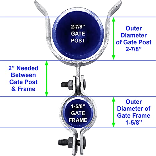 1-5/8" x 2-7/8" Chain Link Fence Gate Fork Latch - Fence Gate Latch - Galvanized Fence Gate Latch with Hole for Padlock - size: 1-5/8" X 2-7/8"