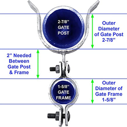 1-5/8" x 2-7/8" Chain Link Fence Gate Fork Latch - Fence Gate Latch - Galvanized Fence Gate Latch with Hole for Padlock - size: 1-5/8" X 2-7/8"
