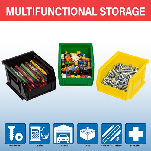 Akro-Mils 30210 AkroBins Plastic Storage Bins, 5"x4"x3", Stone, 24-Pack - color: Stone
