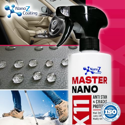 Eco-Friendly Nano Leather & Suede Protector Spray – Water-Based Hydrophobic Waterproof & Stain Repellent for Boots, Shoes, Jackets, Bags, Furniture & Car Seats – Invisible Protection (13.52 fl.oz) - size: 400 ml