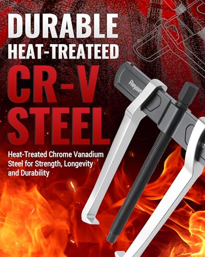 6" and 10" 2-Jaw Gear Puller Set, 2 Pack with Small (0-5.35" External/1.7-5.7" Internal) & Large (0-8.2" External/3-10.5" Internal) Spread, Heavy-Duty Bearing, Flywheel, Pulley and Gear Remover Tool - size: Max External 5.35"&8.2"