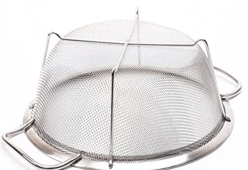 AJIODA Stainless Steel Mesh Colander Strainer Basket, 3 Quart Fine Mesh Net Colander with Heavy Duty Handles & Wide Rim & Resting Feet for Strain, Drain, Rinse, Fry, Steam or Cook Vegetables & Pasta - size: 3 Quart