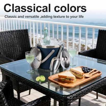 3L Double-Wall Insulated Stainless Steel Ice Bucket for parties - color: Navy