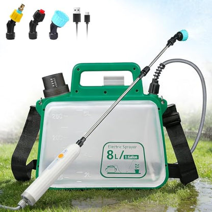 SunSettler 2 Gallon Electric Weed Sprayer with Telescopic Wand - size: 8L