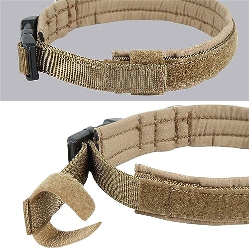 EXCELLENT ELITE SPANKER Military Nylon Small Puppy Dog Collar with Padded - color: Coyote Brown, size: S-(13.4"-17.7")