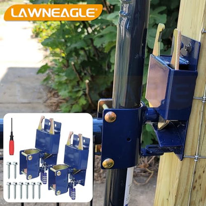 2 Pack Blue Two Way Gate Latch – Heavy Duty Farm Gate Latch | Fits Round Tube Gates with 1-5/8" to 2" Tubes – 2-Way Latch with 4-Digit Combination Lock, Ideal for Farms & Pastures - color: 2 Pack Blue Two Way Gate Latch