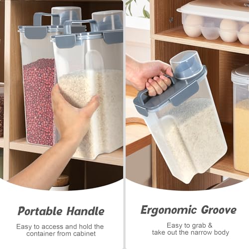 Airtight 10 Lbs Rice Storage Container Pet Dog Cat Food Holder 5 Lbs - Grey - color: Grey-10L