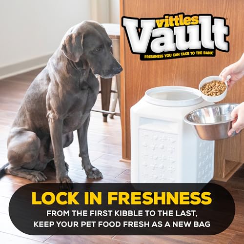 Vittles Vault Airtight Pet Food Storage Container + Scoop, Fits Up to 35lbs - size: 35 Pounds