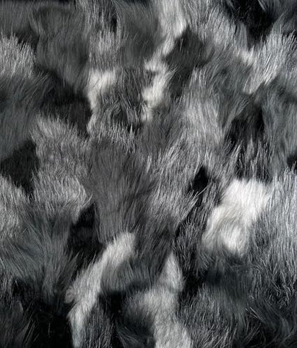 Continuous Yard Faux Fur Fabric Long Pile Tribal Patchwork 58" W/Sold - Multicolor Soft Plush Craft Costume Paws Fake Fur Stuffing Pillows FurSuit Scarf Coat Bag (Gray White Black) - color: Multi-color (Gray White Black)