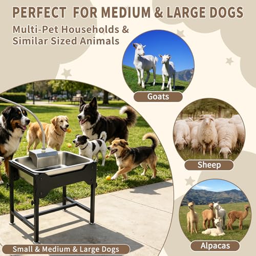 YUEPET Dog Water Bowl Dispenser, Automatic 3 Gallon Elevated Dog Bowl