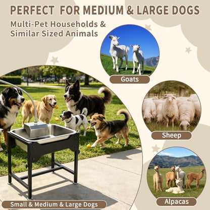 YUEPET Dog Water Bowl Dispenser, Automatic 3 Gallon Elevated Dog Bowl
