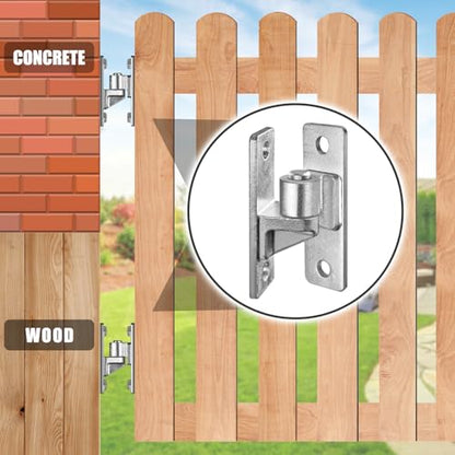 Insaga Wall Mount Gate Hinges Heavy Duty (4Pack), Hot-Dip Galvanized Steel, 600LB Load Capacity, Universal Fit for Wood, Concrete & Brick Posts, Outdoor Farm Fence Gate Hardware Kit (4.9"x1.5") - color: Silver-4Pack