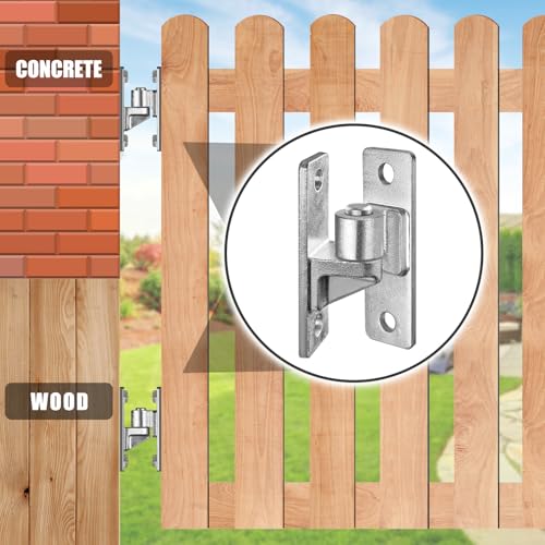 Insaga Wall Mount Gate Hinges Heavy Duty (2Pack), Hot-Dip Galvanized Steel, 600LB Load Capacity, Universal Fit for Wood, Concrete & Brick Posts, Outdoor Farm Fence Gate Hardware Kit (4.9"x1.5") - color: Silver-2Pack