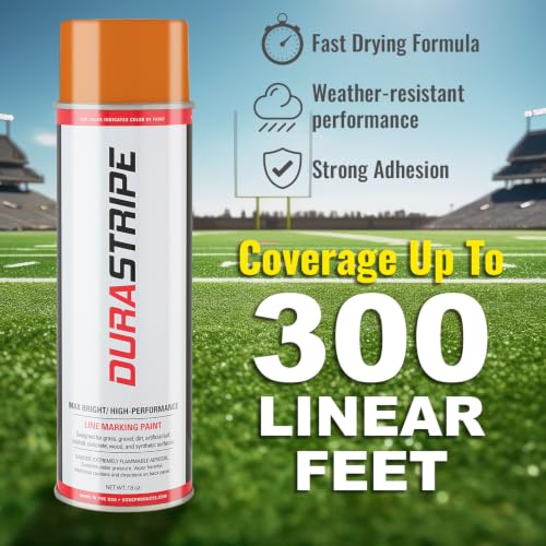 Athletic Field Marking Paint - (CASE) 12/18 Ounce Cans. The Most durable line marking paint available! Several colors to choose from. (Syracuse Orange) - color: Syracuse Orange