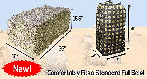 Derby Originals XL Go Around Slow Feeder Horse Hay Bag with Super Tough Bottom and 1 Year Warranty, Black, 71-7132BK - color: Black